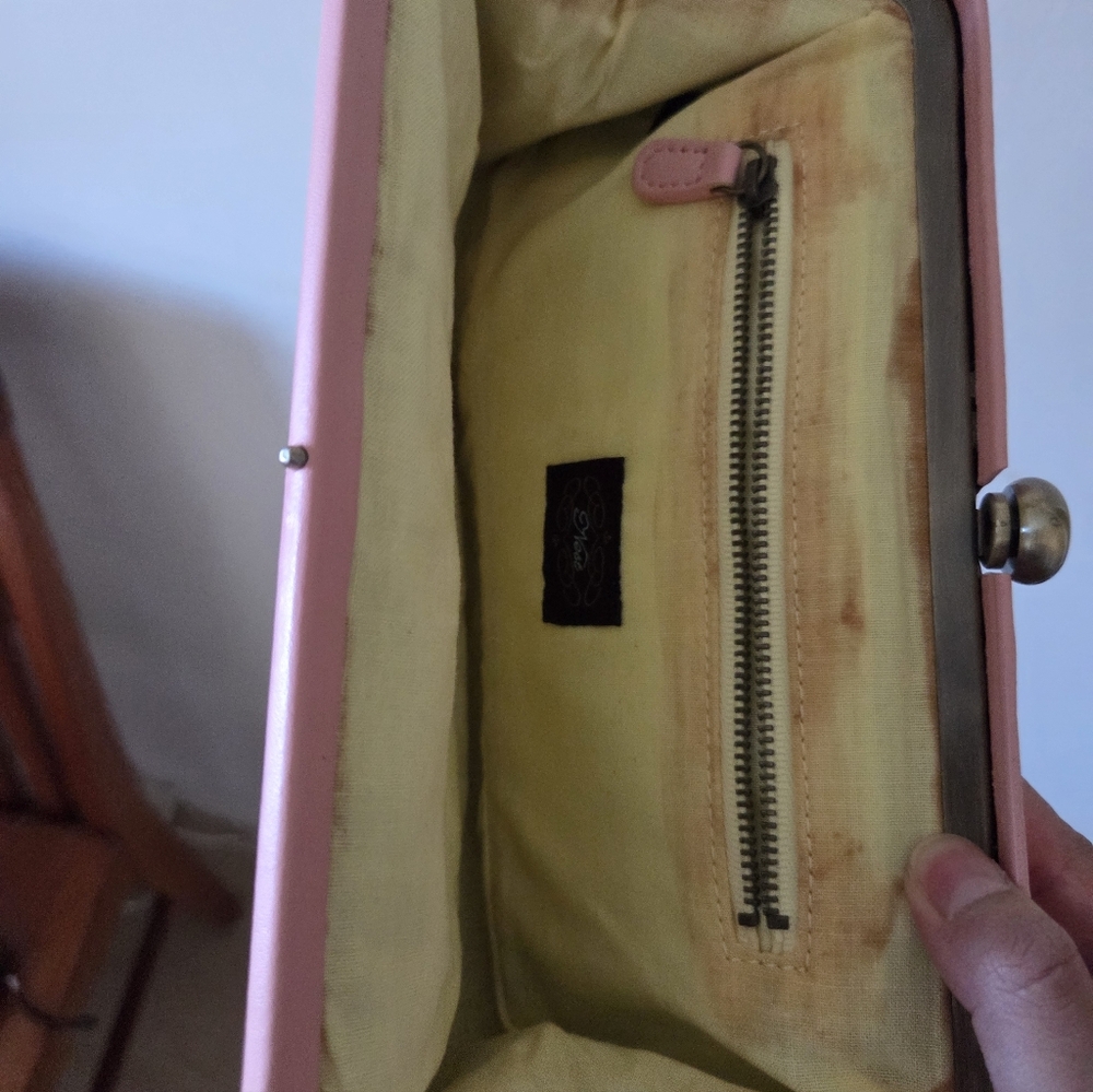 NWOT Anthropologie Pink Leather Women's Bag - Picture 3 of 5